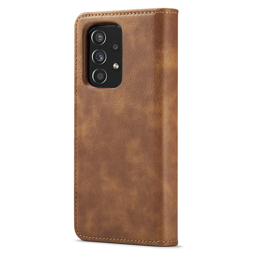 for Samsung Galaxy A53 5G Detachable Split Leather Flip Wallet Case Stand Magnetic Full Body Protective Phone Cover - Brown