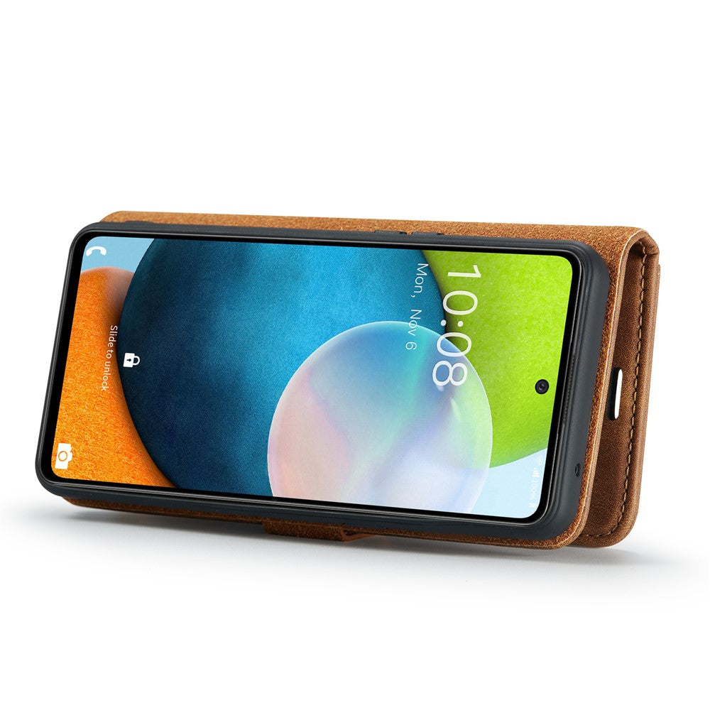 for Samsung Galaxy A53 5G Detachable Split Leather Flip Wallet Case Stand Magnetic Full Body Protective Phone Cover - Brown