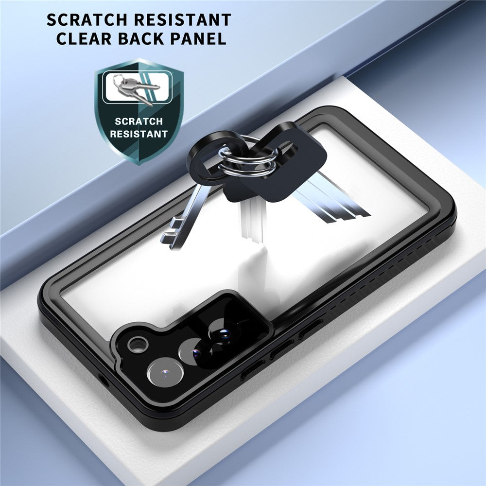 for Samsung Galaxy S22 5G Transparent IP68 Phone Case IP6X Defender Shell Fingerprint Unlock