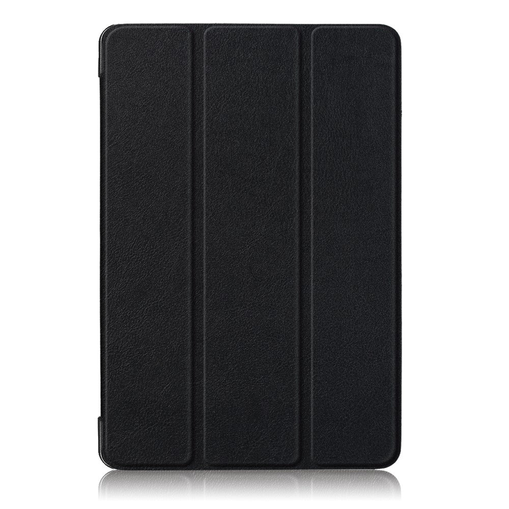 For Huawei Mediapad M5 Lite 10.1 Tri-fold Stand Auto-wake / sleep Smart Leather Case - Black