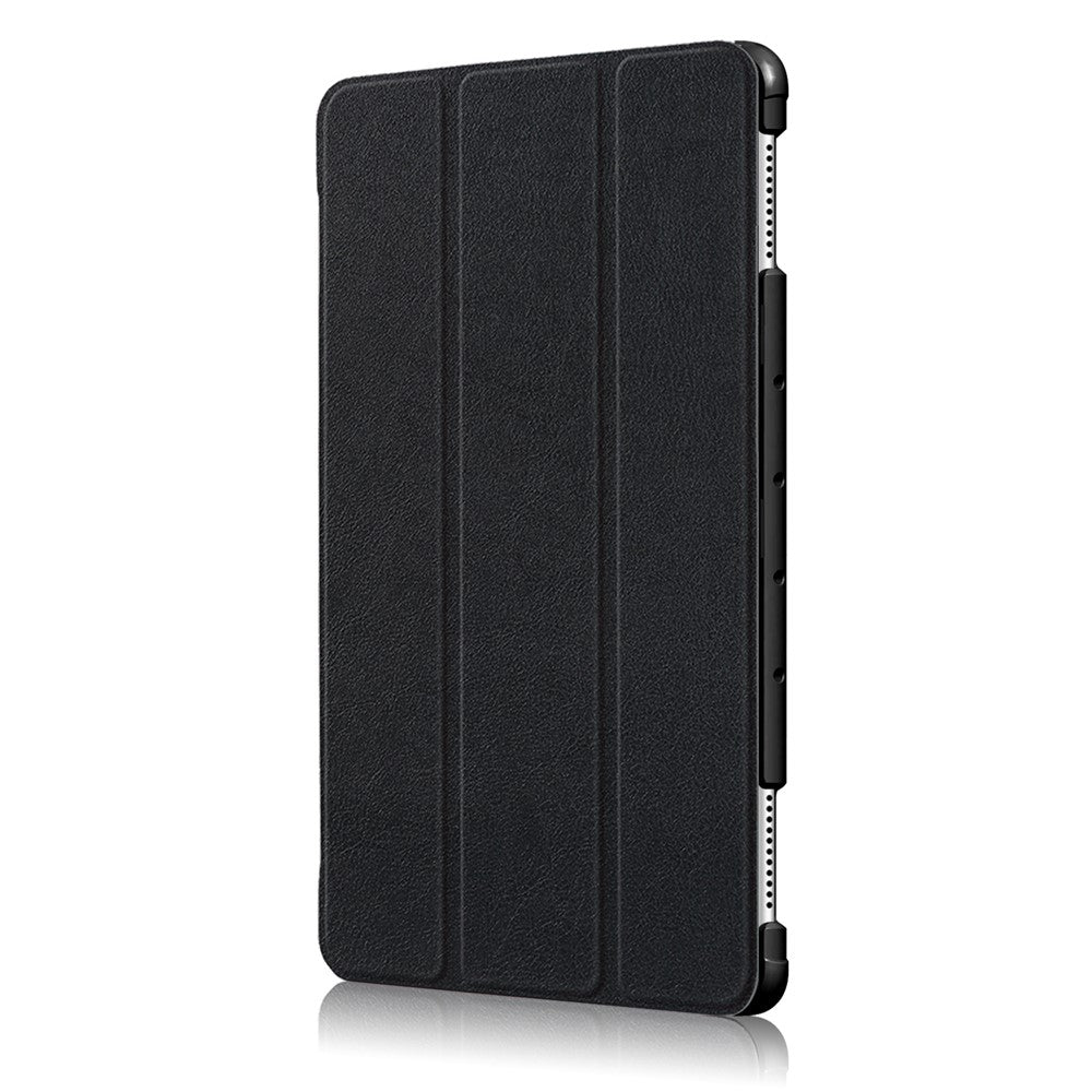 For Huawei Mediapad M5 Lite 10.1 Tri-fold Stand Auto-wake / sleep Smart Leather Case - Black