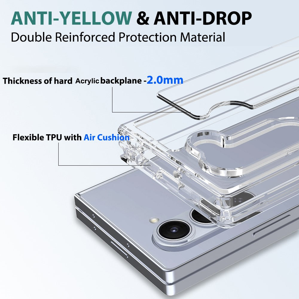 For Samsung Galaxy Z Fold6 5G Clear Case TPU+Acrylic Protective surface Phone Cover