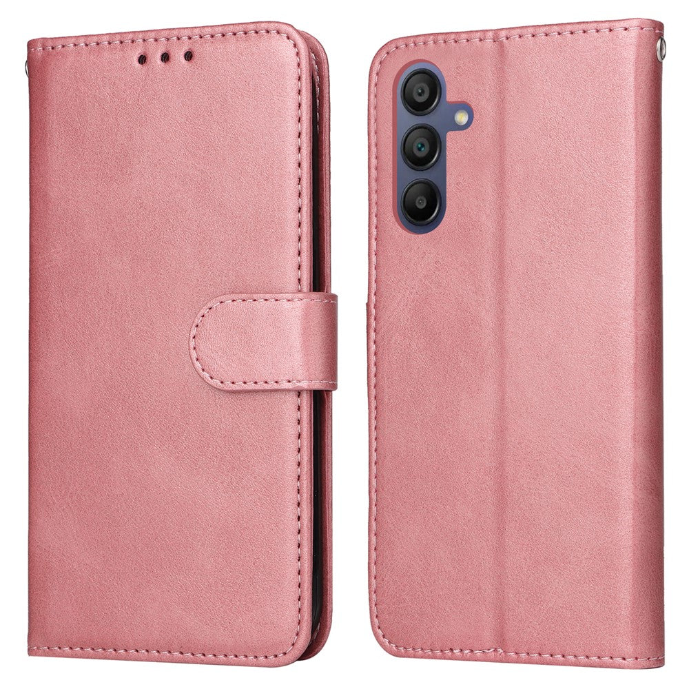 For Samsung Galaxy A17 5G / A17 4G / A26 5G / A16 5G / A16 4G Case PU Leather Phone Cover with Cash / Card Slots - Pink