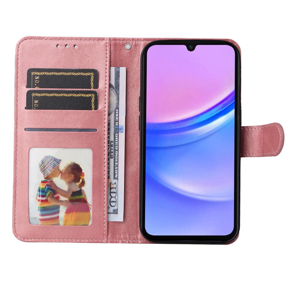 For Samsung Galaxy A17 5G / A17 4G / A26 5G / A16 5G / A16 4G Case PU Leather Phone Cover with Cash / Card Slots - Pink