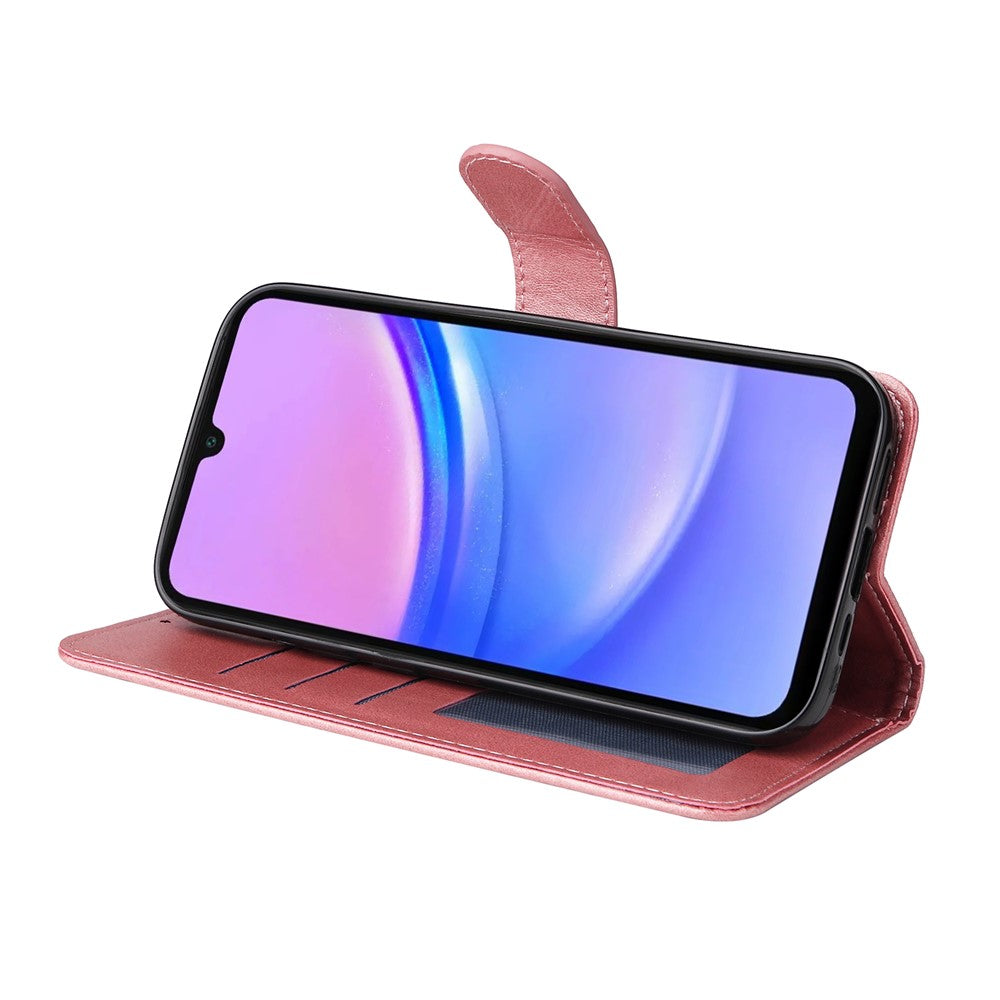 For Samsung Galaxy A17 5G / A17 4G / A26 5G / A16 5G / A16 4G Case PU Leather Phone Cover with Cash / Card Slots - Pink