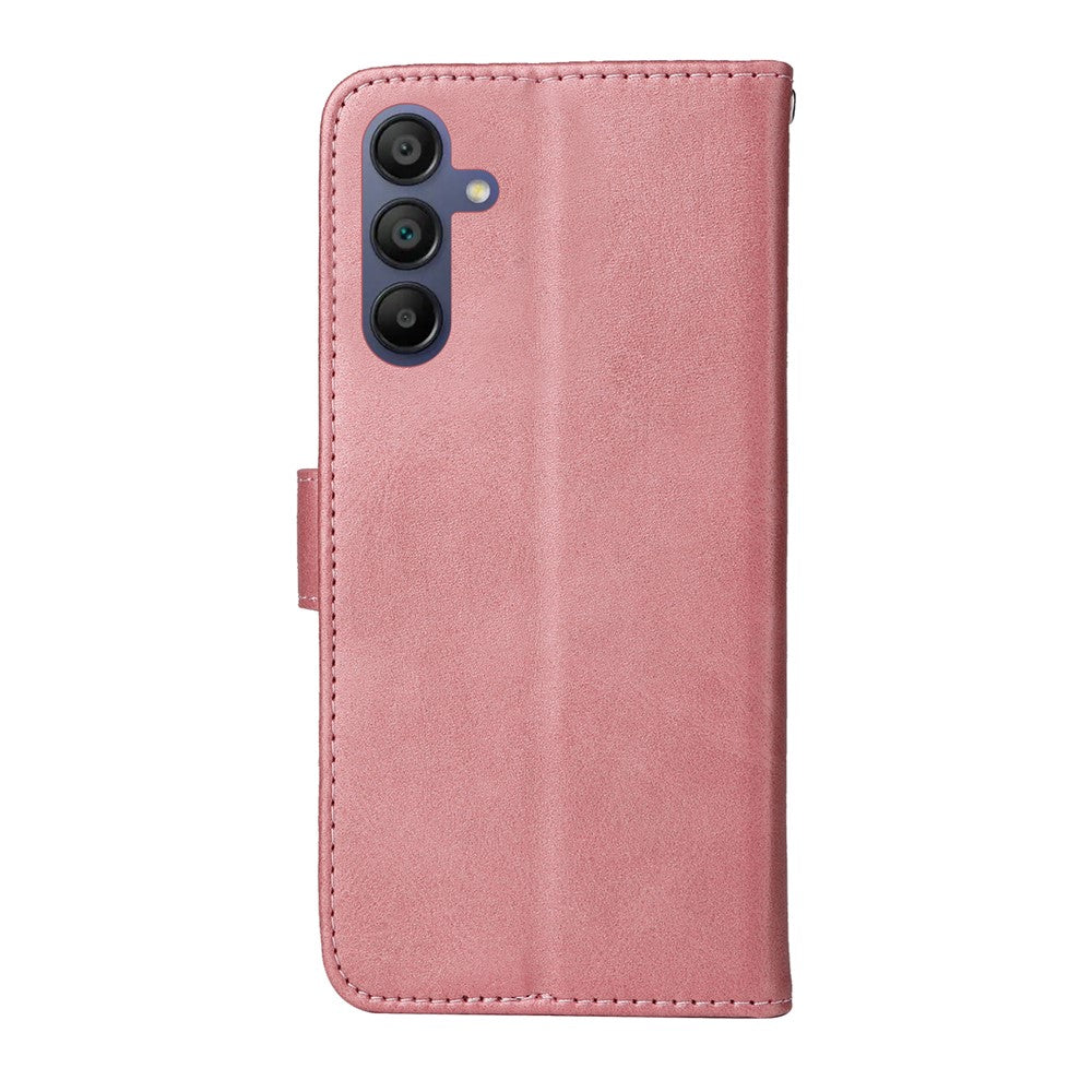 For Samsung Galaxy A17 5G / A17 4G / A26 5G / A16 5G / A16 4G Case PU Leather Phone Cover with Cash / Card Slots - Pink