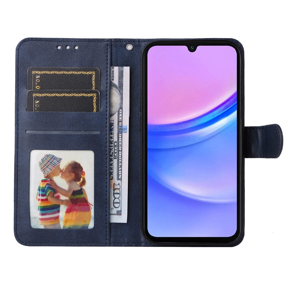 For Samsung Galaxy A17 5G / A17 4G / A26 5G / A16 5G / A16 4G Case PU Leather Phone Cover with Cash / Card Slots - Blue