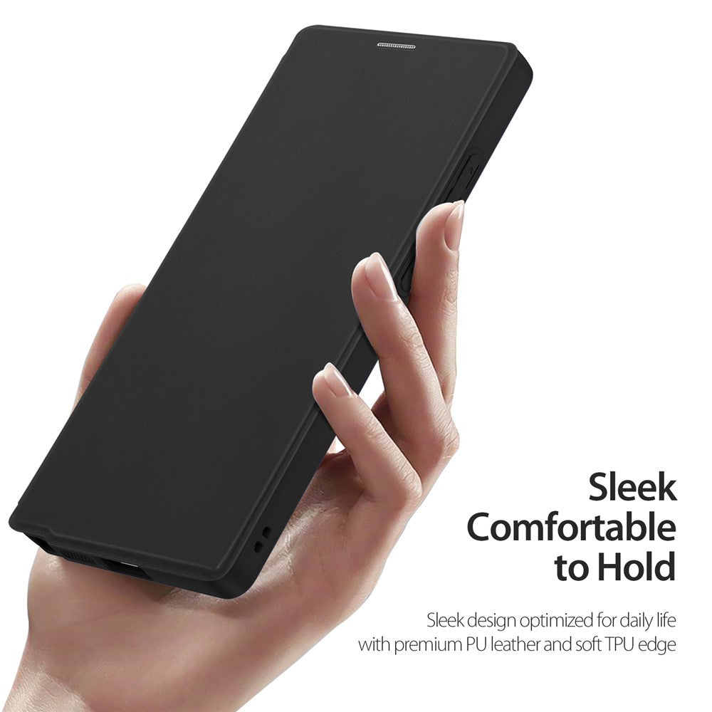 For Samsung Galaxy S25 Ultra Leather Case Flip Cover Magnetic Case - Black