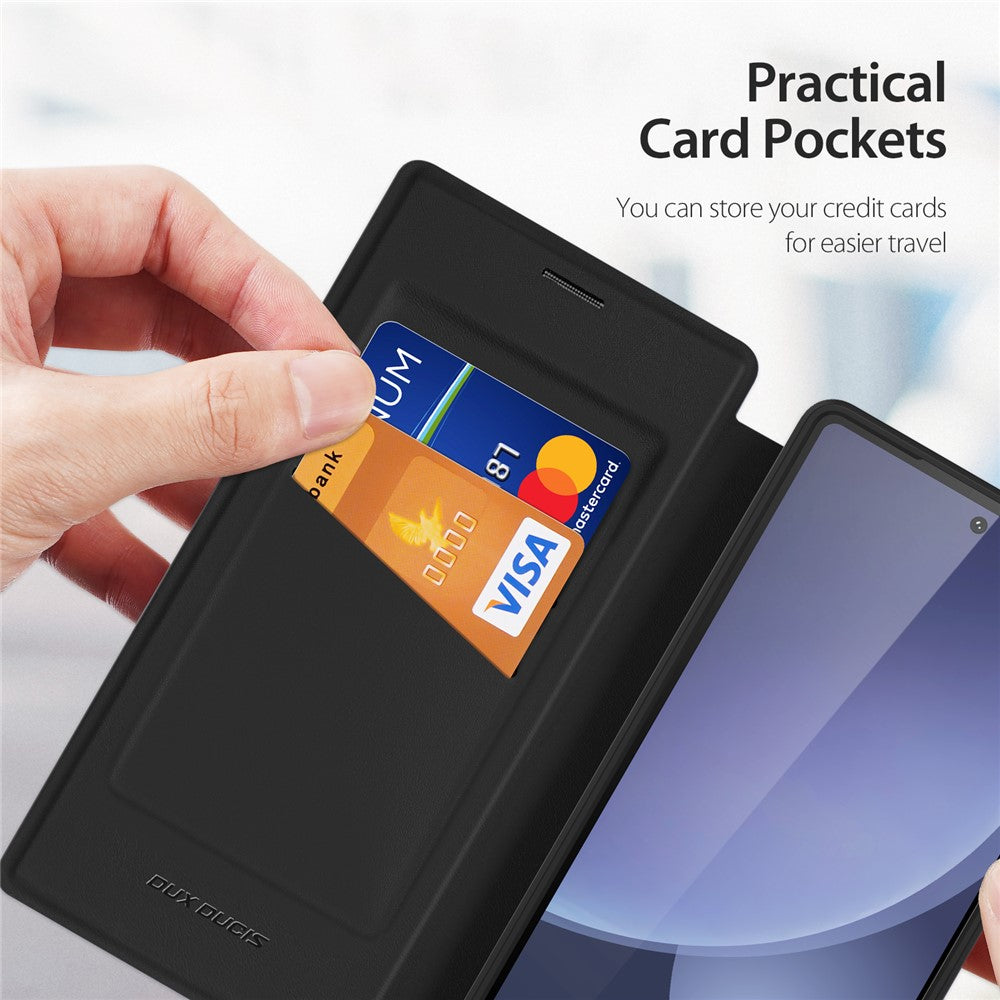 For Samsung Galaxy S25 Ultra Leather Case Flip Cover Magnetic Case - Black