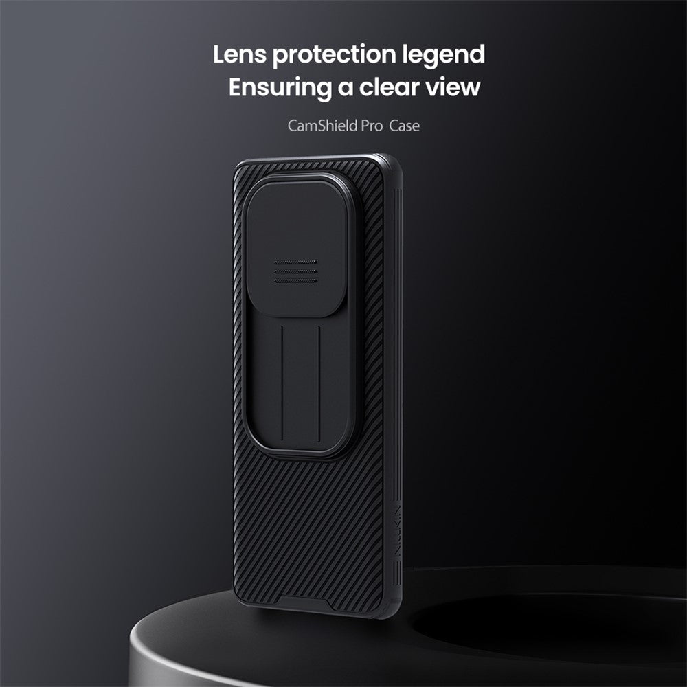 for Xiaomi Redmi Note 14 Pro+ 5G Case PC+TPU Slide Camera Lid Phone Cover - Black