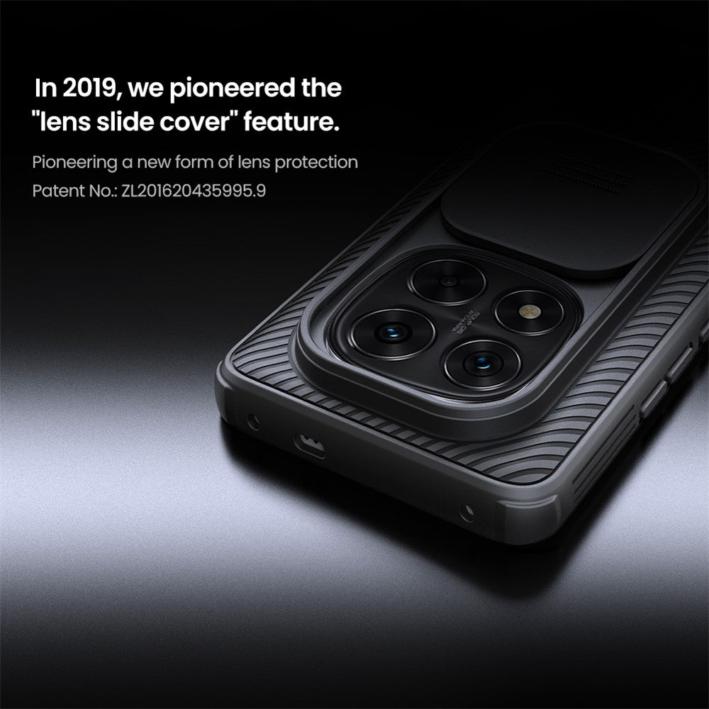 for Xiaomi Redmi Note 14 Pro+ 5G Case PC+TPU Slide Camera Lid Phone Cover - Black