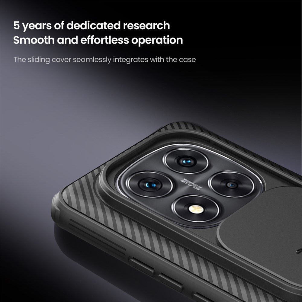 for Xiaomi Redmi Note 14 Pro+ 5G Case PC+TPU Slide Camera Lid Phone Cover - Black