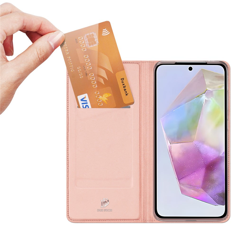 For Samsung Galaxy A56 5G / A36 5G Case Leather Cover Card Holder - Pink