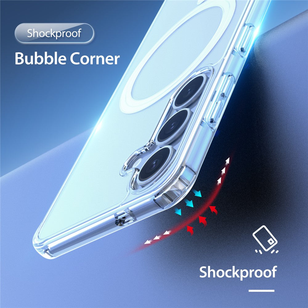 For Samsung Galaxy S25 Back Cover Clear Phone Case Magnetic Case - Clear