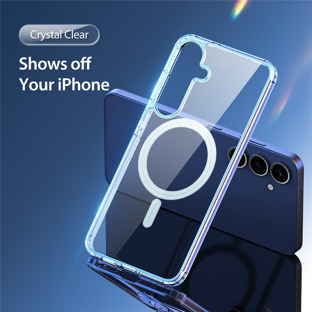 For Samsung Galaxy S25 Back Cover Clear Phone Case Magnetic Case - Clear