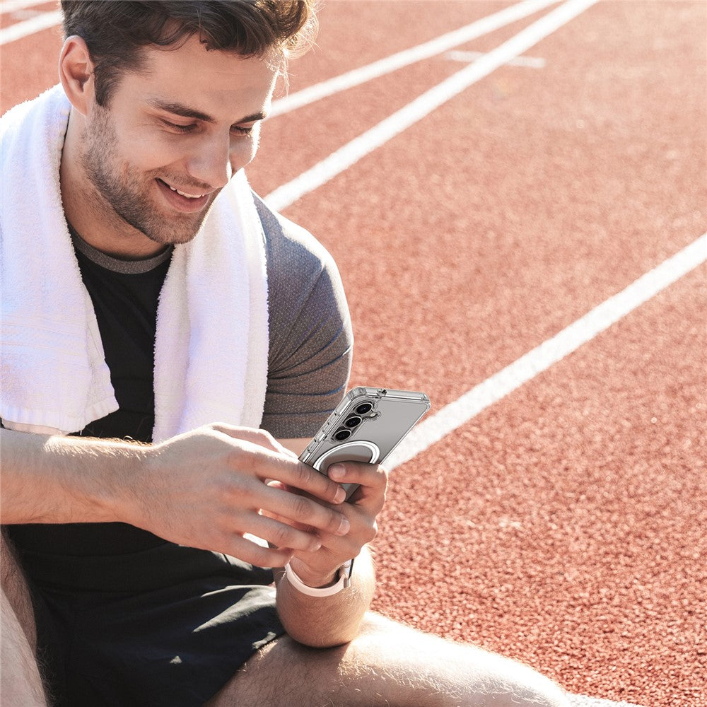 For Samsung Galaxy S25 Back Cover Clear Phone Case Magnetic Case - Clear