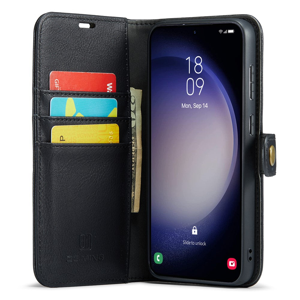 for Samsung Galaxy A36 5G Case Detachable Split Leather Phone Cover - Black