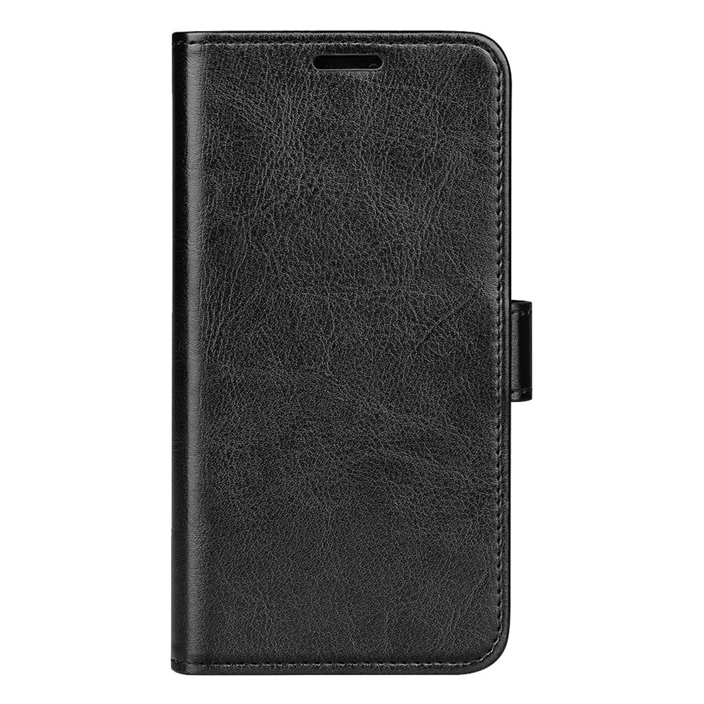 For Samsung Galaxy S25 Wallet Case Crazy Horse Texture Stand Leather Phone Cover - Black
