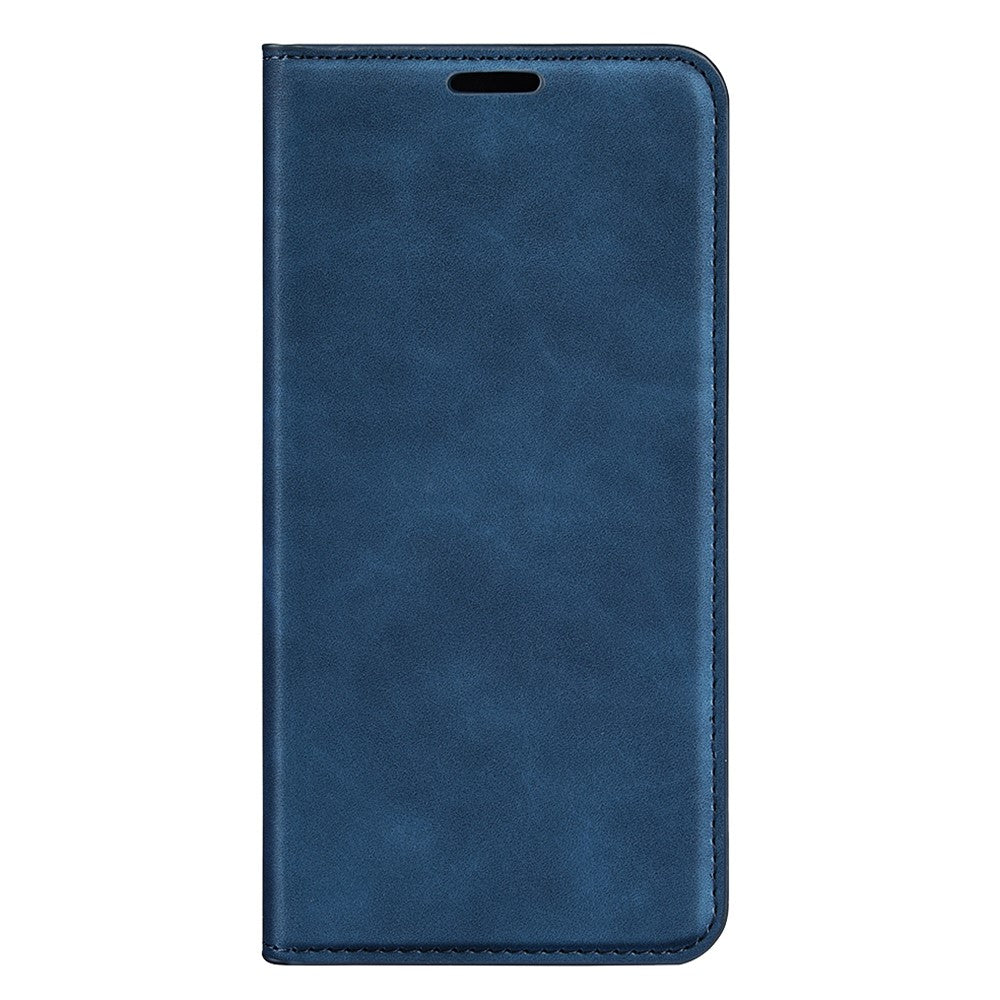 For Samsung Galaxy S25 Case Skin-Touch Leather Wallet Phone Cover - Blue