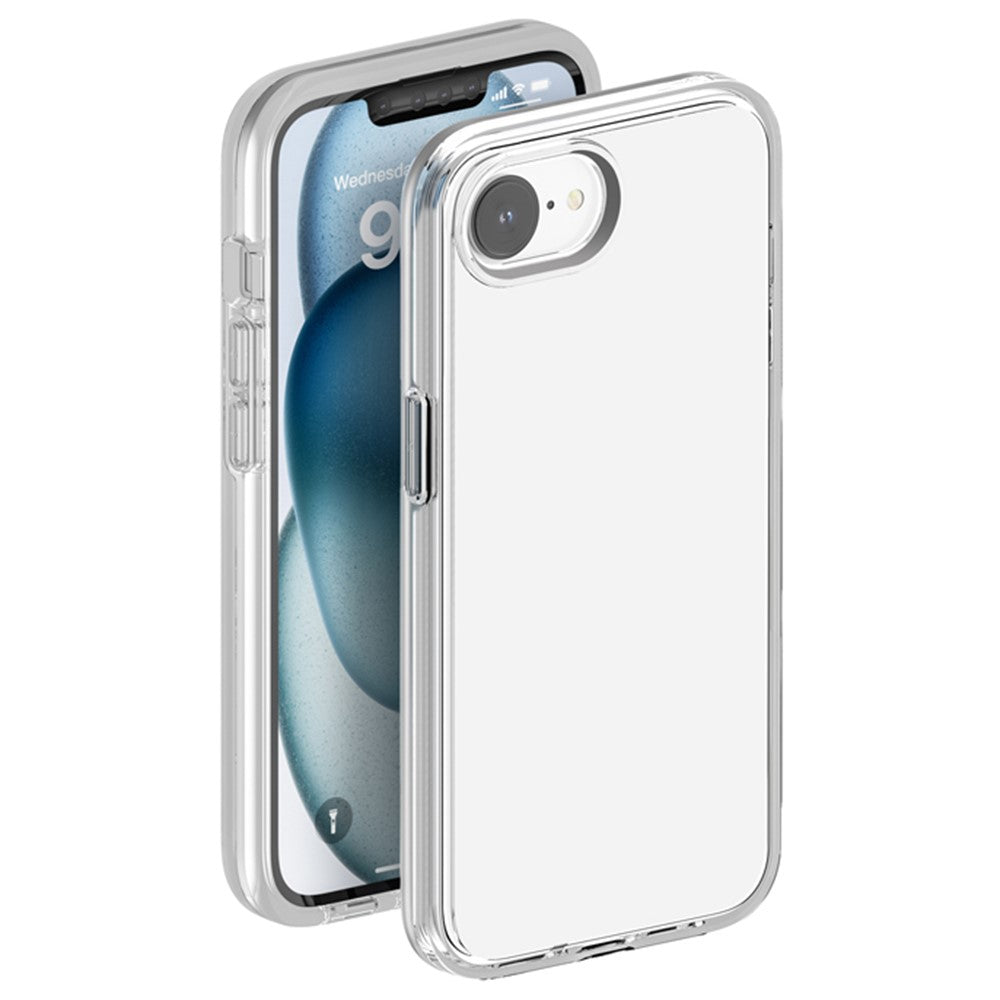 For iPhone 16e Case Thickened TPU+PC Clear Back Cover - Transparent