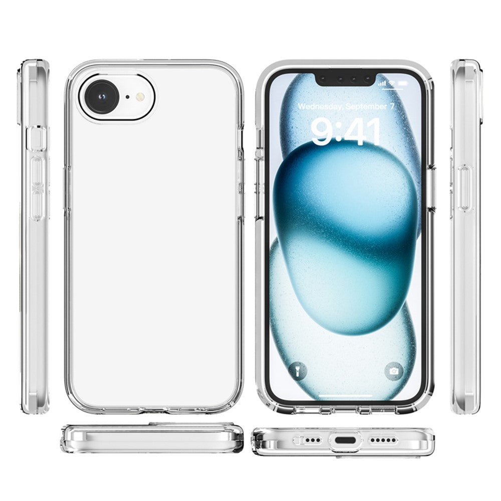 For iPhone 16e Case Thickened TPU+PC Clear Back Cover - Transparent