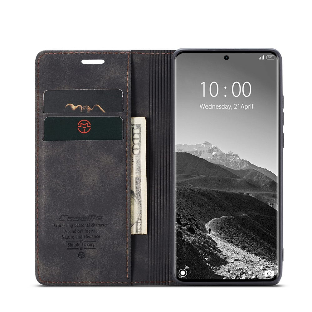 For Xiaomi Redmi Note 14 Pro+ 5G / 14 Pro 5G / Poco X7 5G Case Card Holder Stand Leather Phone Cover - Black