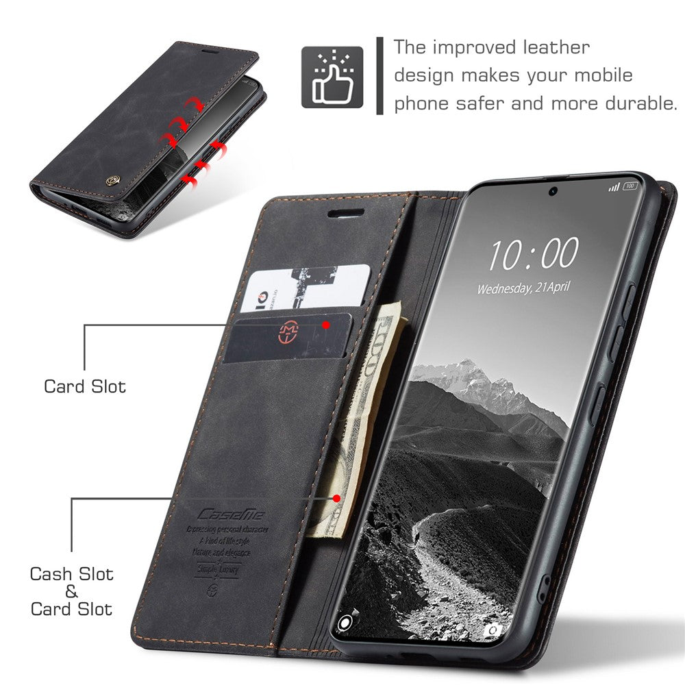 For Xiaomi Redmi Note 14 Pro+ 5G / 14 Pro 5G / Poco X7 5G Case Card Holder Stand Leather Phone Cover - Black