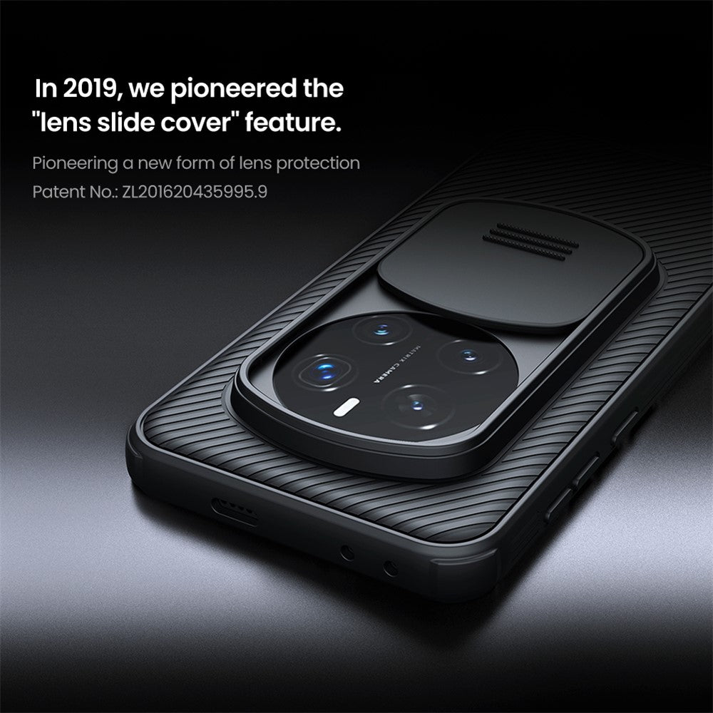for Honor Magic7 Pro 5G Case PC+TPU Slide Camera Lid Phone Cover - Black