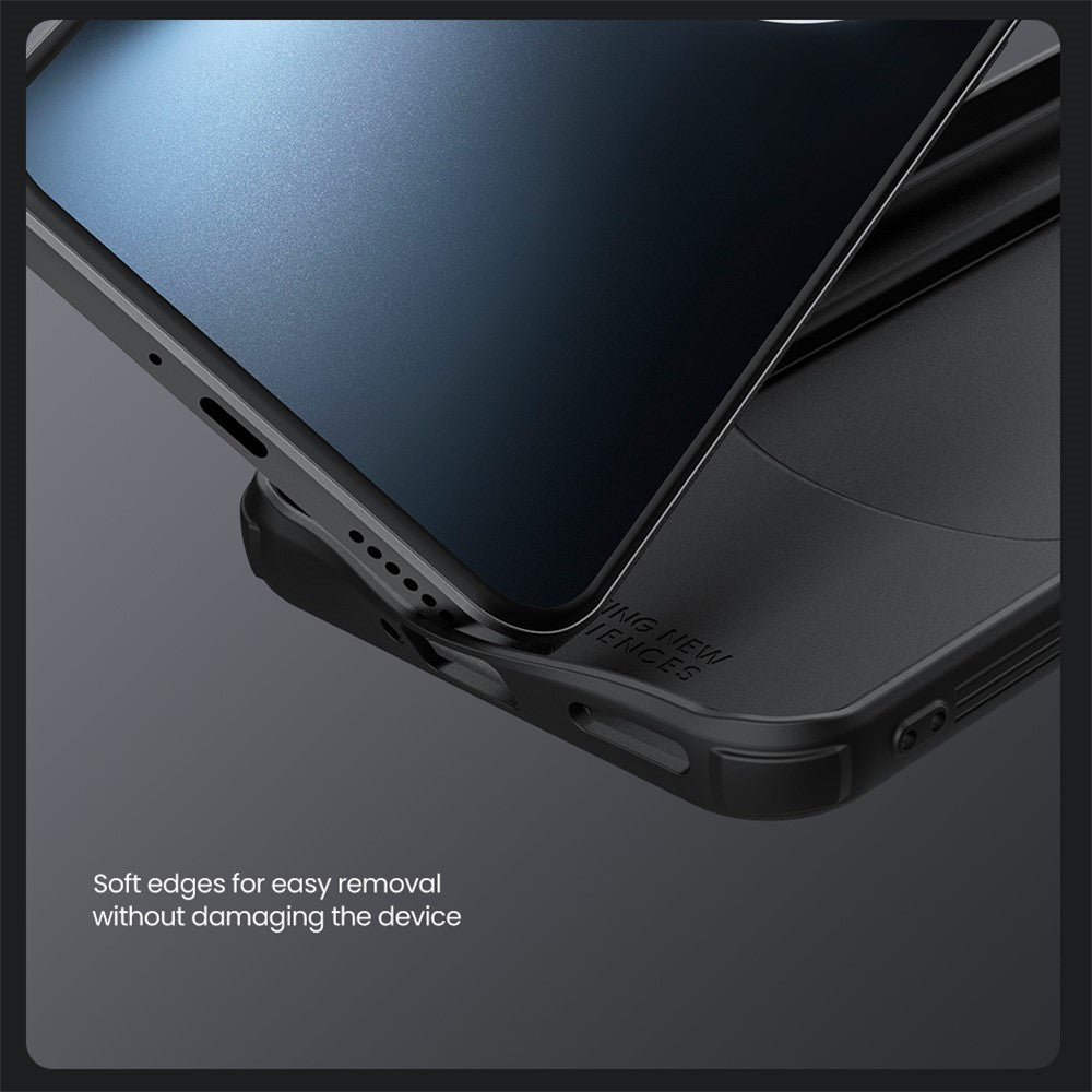 for Honor Magic7 Pro 5G Case PC+TPU Slide Camera Lid Phone Cover - Black