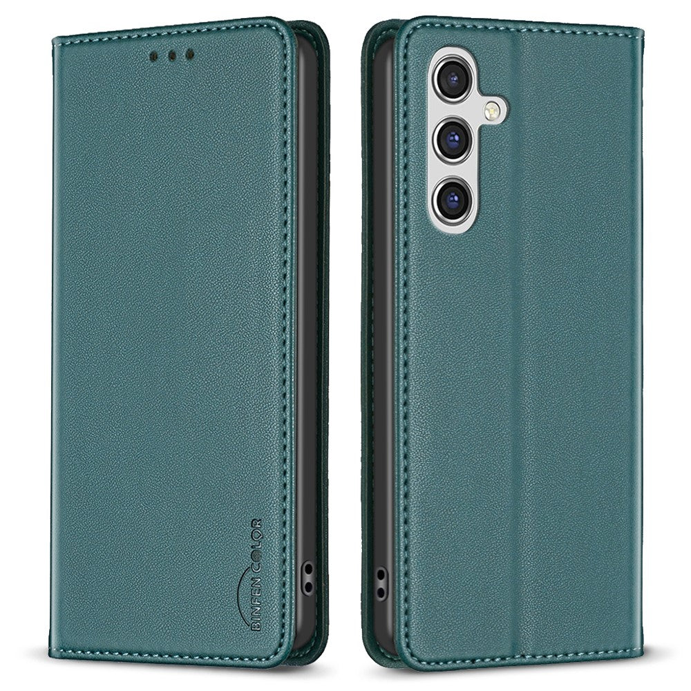  For Samsung Galaxy A56 5G Leather Case Card Slots Phone Cover - Green