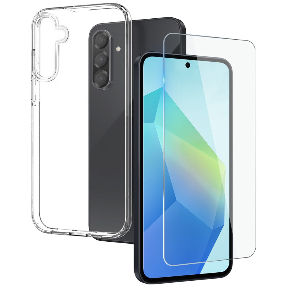 For Samsung Galaxy A56 5G Clear Case Soft TPU Phone Cover with Tempered Glass Screen Protector