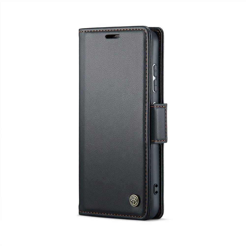 For Samsung Galaxy S25 Leather Case 3 Card Slot Mobile Cover - Black