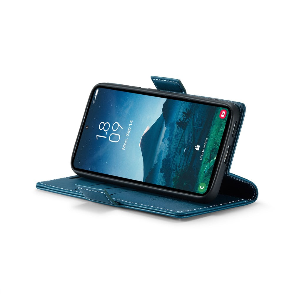 For Samsung Galaxy S25 Leather Case 3 Card Slot Mobile Cover - Blue