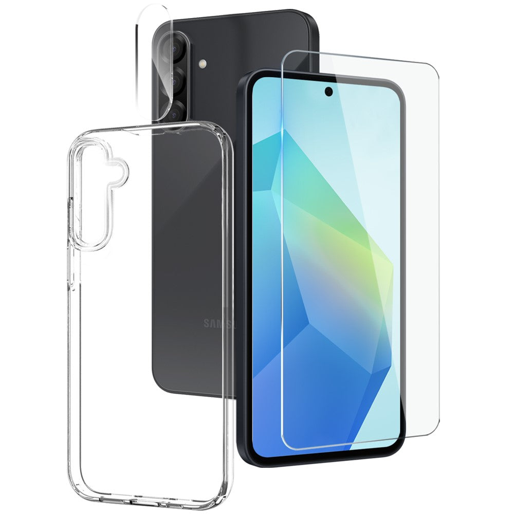 For Samsung Galaxy A56 5G / A36 5G TPU Phone Case Set with Front Screen Protector+Lens Film