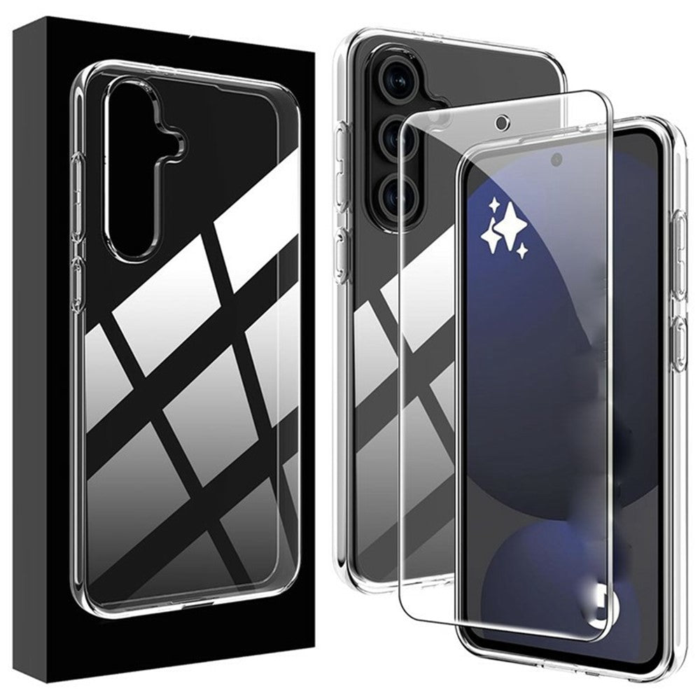 For Samsung Galaxy A26 5G Clear TPU Protective surface Phone Case + 2.5D Arc Edge Screen Protector