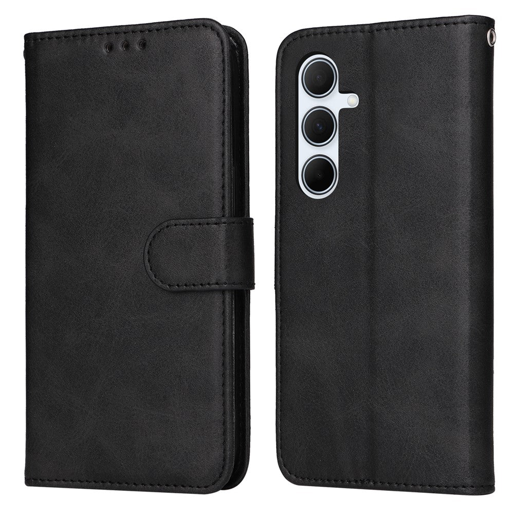 For Samsung Galaxy A56 5G Case Wallet PU Leather Folio Flip Phone Cover - Black