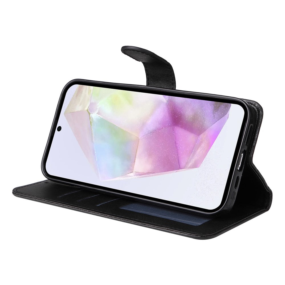 For Samsung Galaxy A56 5G Case Wallet PU Leather Folio Flip Phone Cover - Black