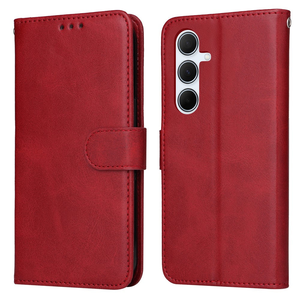 For Samsung Galaxy A56 5G Case Wallet PU Leather Folio Flip Phone Cover - Red
