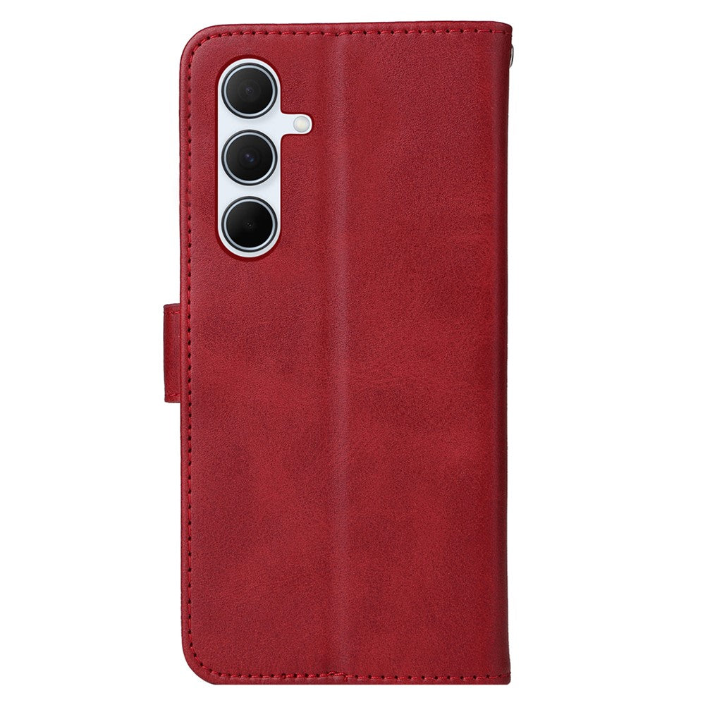 For Samsung Galaxy A56 5G Case Wallet PU Leather Folio Flip Phone Cover - Red