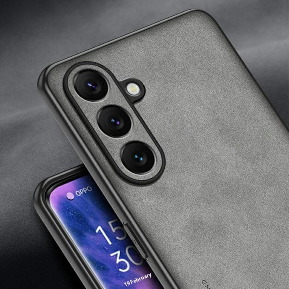 For Samsung Galaxy A26 5G Case Suede Leather Texture TPU + PU Phone Back Cover - Grey