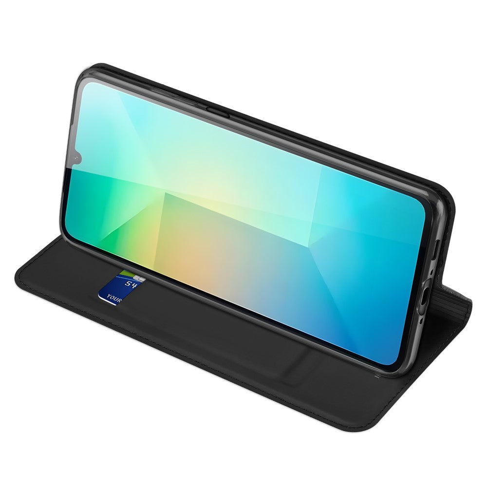 For Samsung Galaxy A26 5G Case Leather Cover Card Holder - Black