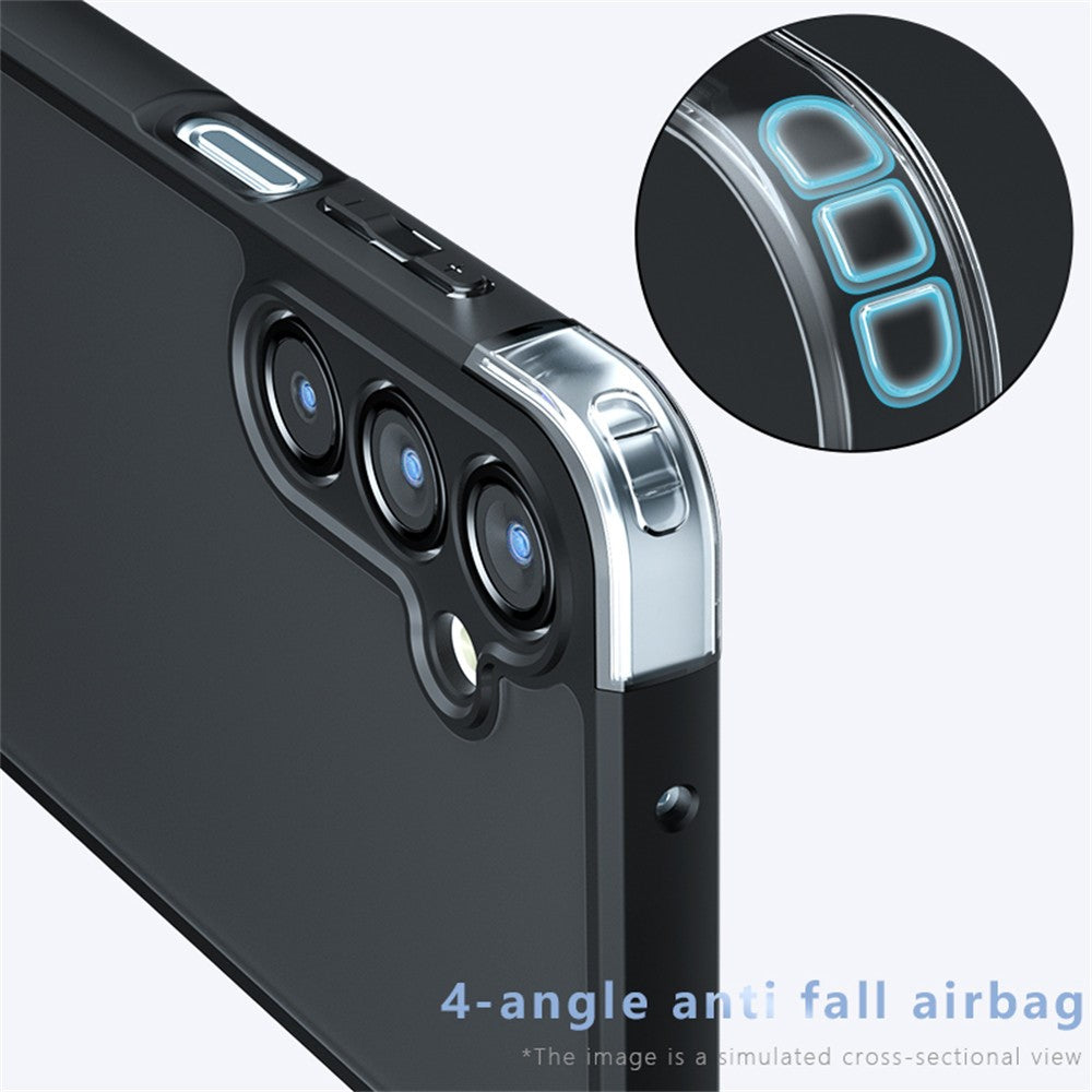 For Samsung Galaxy A56 5G Case Skin-Touch TPU + PC Matte Phone Back Cover, Transparent Black