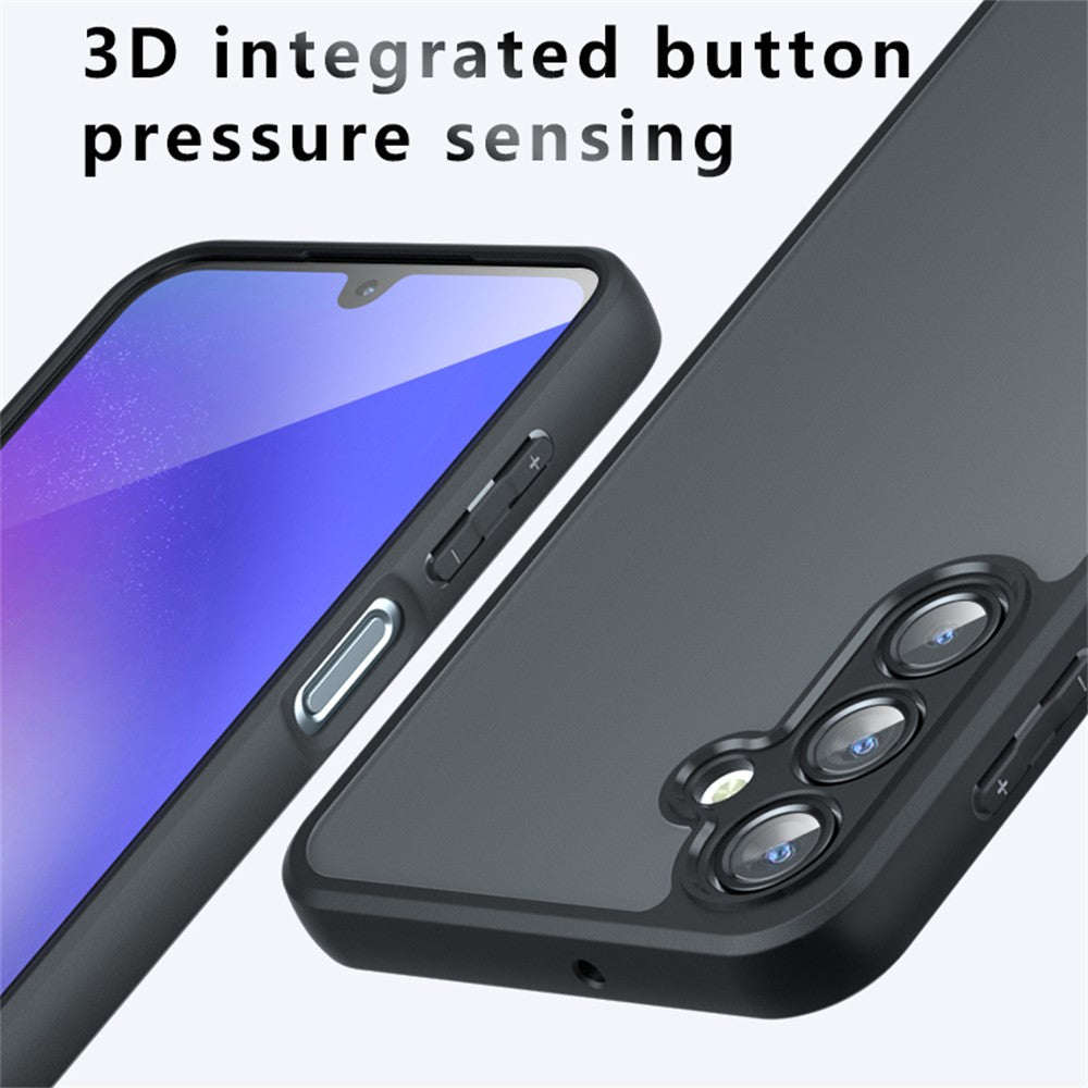For Samsung Galaxy A56 5G Case Skin-Touch TPU + PC Matte Phone Back Cover, Transparent Black