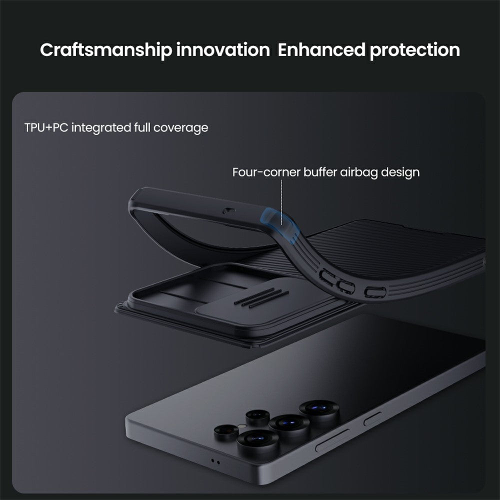 Camshield Pro for Samsung Galaxy S25 Ultra Magnetic Case TPU+PC Phone Cover with Slider Camera - Black