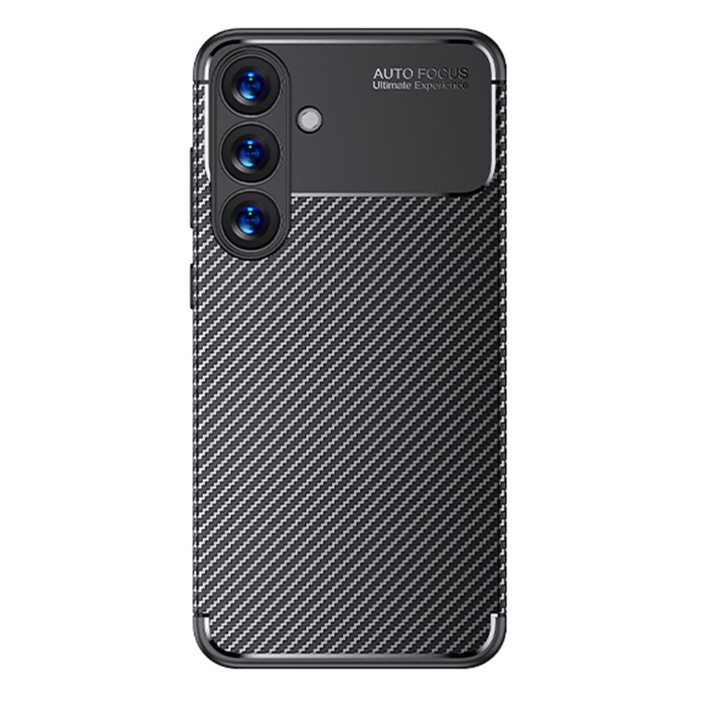 For Samsung Galaxy S25 Case Carbon Fiber Texture TPU Phone Cover Heat Dissipation