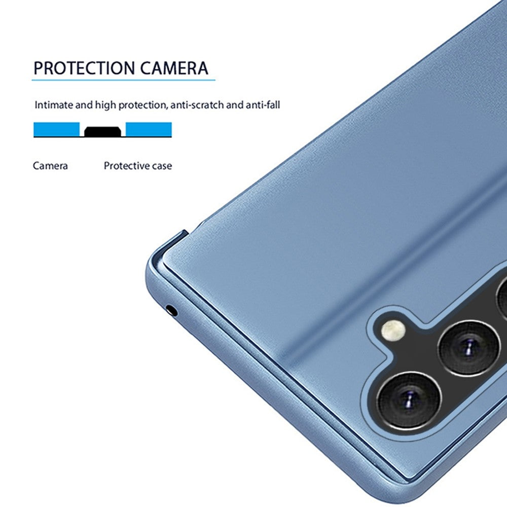 For Samsung Galaxy A56 5G Case View Window Stand Leather Flip Phone Cover - Black