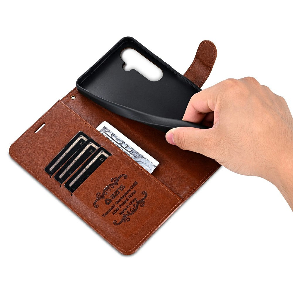 AZNS For Samsung Galaxy A56 Case Protective surface PU Leather Stand Wallet Phone Cover - Brown