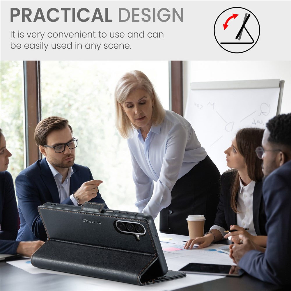 For Samsung Galaxy A26 5G Leather Case 3 Card Slot Mobile Cover - Black