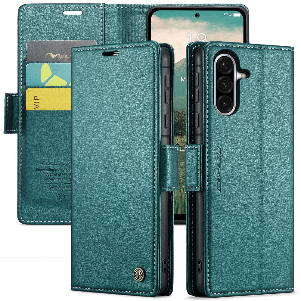For Samsung Galaxy A56 5G Leather Case 3 Card Slot Mobile Cover - Green