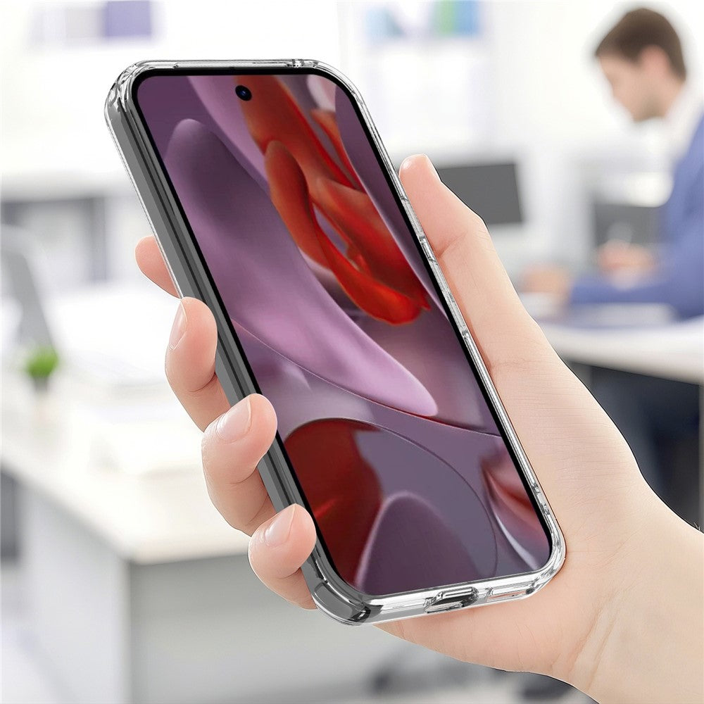 For Google Pixel 9a Clear Case TPU+Acrylic Magnetic Phone Cover